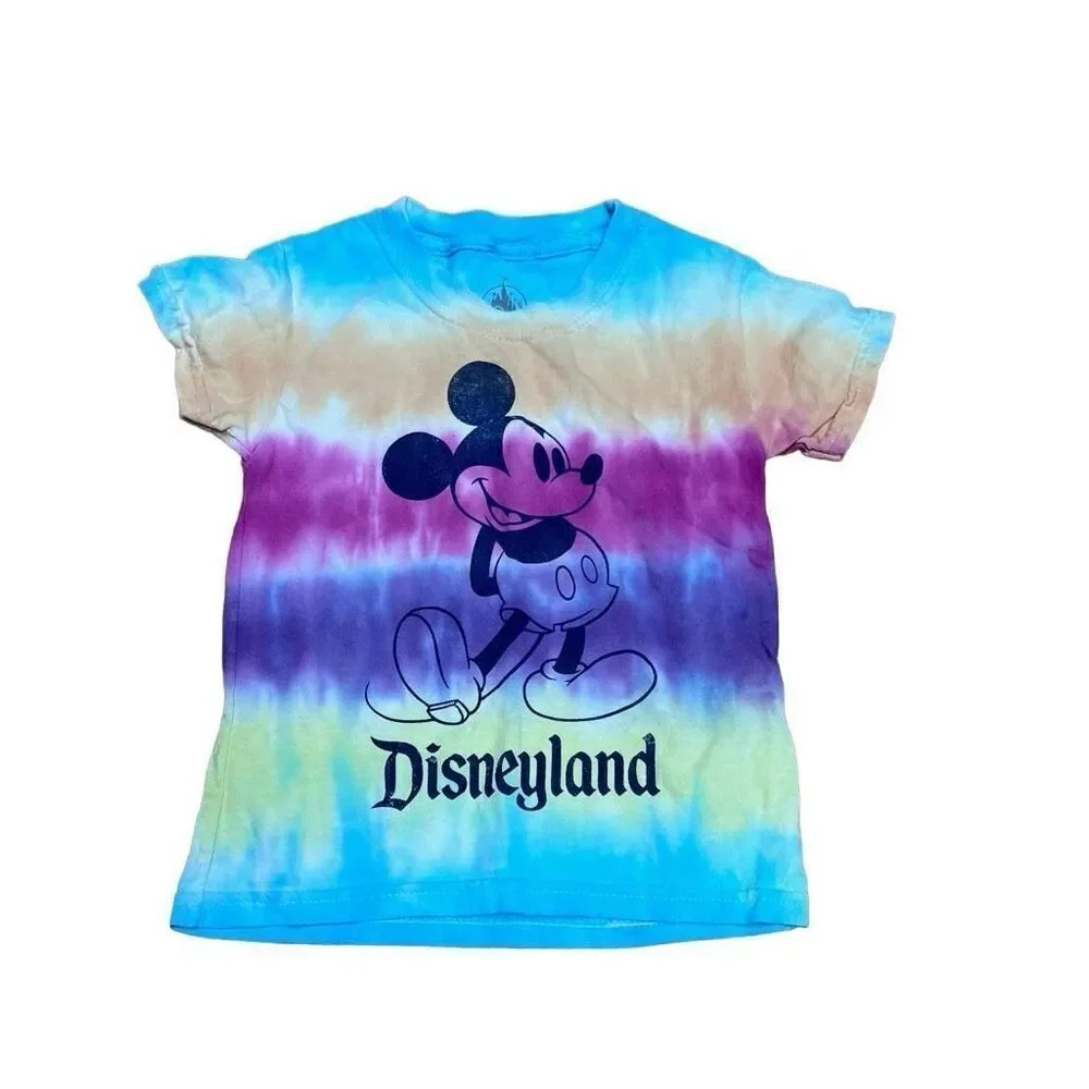 Walt Disney Disneyland Kids Mickey Mouse Tie-Dye T-Shirt Blue Multi Size 2T
